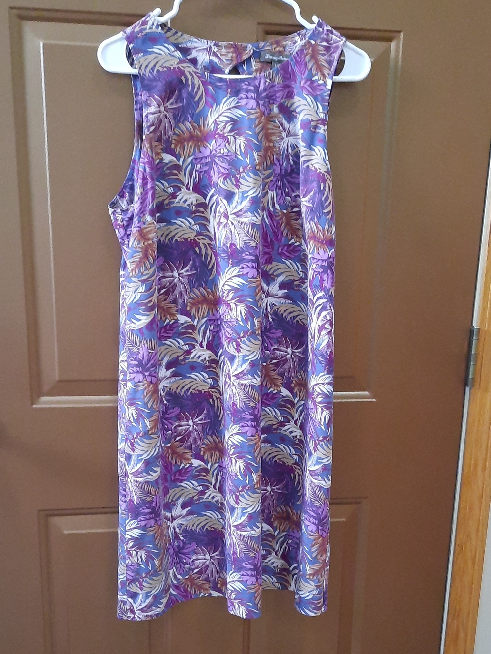 Tommy Bahama Purple Tropical Print Sleeveless Midi Dress